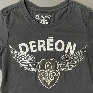 Vintage Dereon Graphic Tshirt Women's M‎ Black Y2K Grunge Whimsigoth Designer
